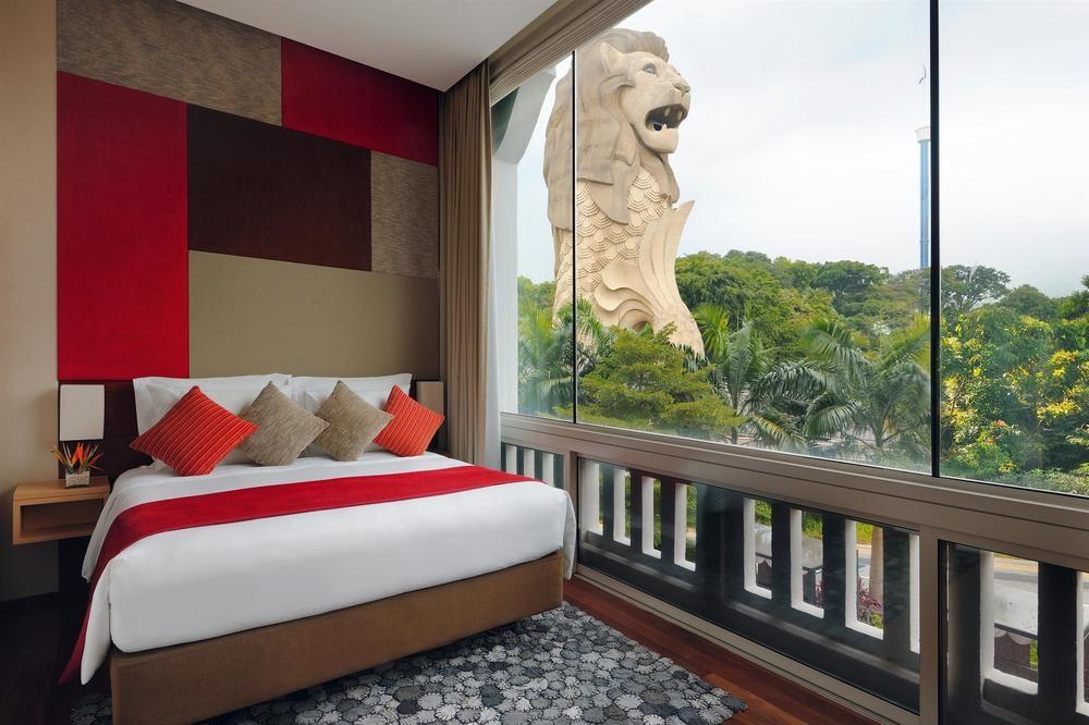 Oasia Resort Sentosa By Far East Hospitality Singapur Exterior foto Merlion view from the bedroom